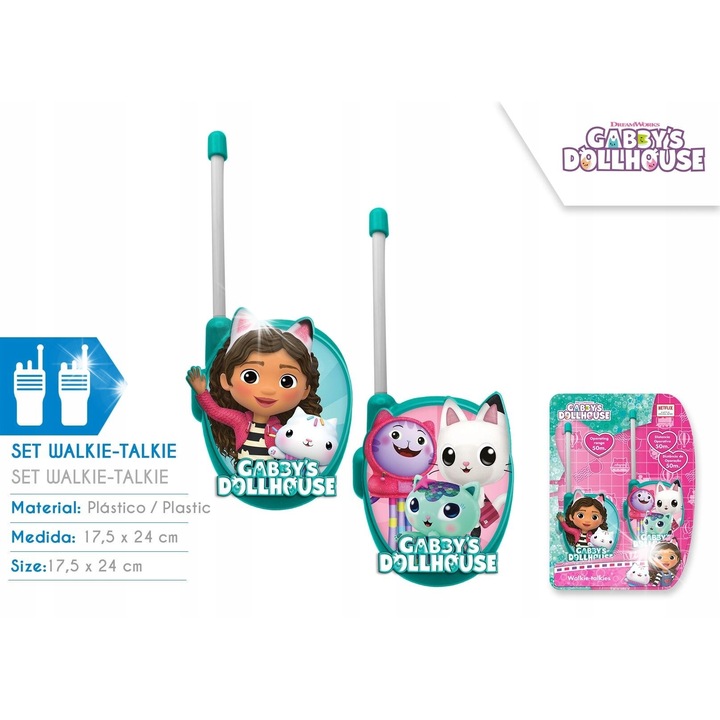 Walkie Talkie 3D Gabby babaháza, többszínű, gyerekeknek