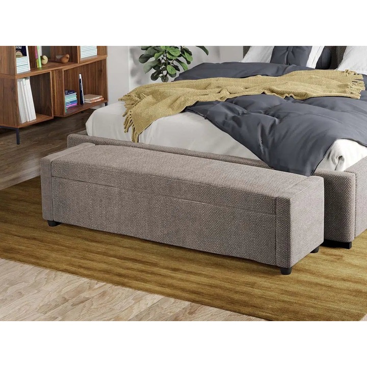 Bancuta Tapitata Space, Bej/Eden 4, L 140 x A 35 x H 39 cm cu Spatiul de depozitare