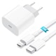Incarcator Fast charge 20W, compatibil cu iPhone 14/13/12/11/Pro/Pro Max/iPad/AirPods, cablu de date Lightning, Alb