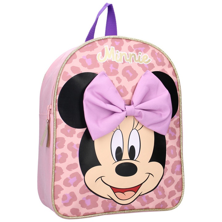 Раница Vadobag Disney Minnie Mouse, розова, 32x26x11 см, основно отделение, регулируеми презрамки