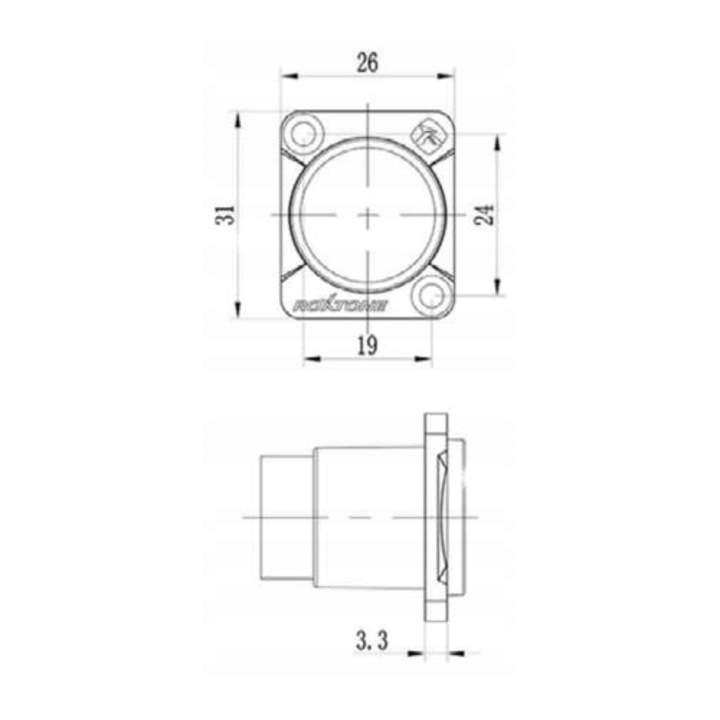 USB C 3.0 гнездо за монтаж Roxtone, черно, 26x31мм
