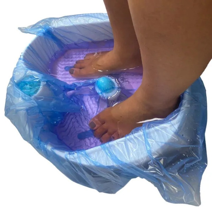 Saci bazin pedichiura, Golden Protect, 100 bucăți, transparent, 52+20+20x45 cm