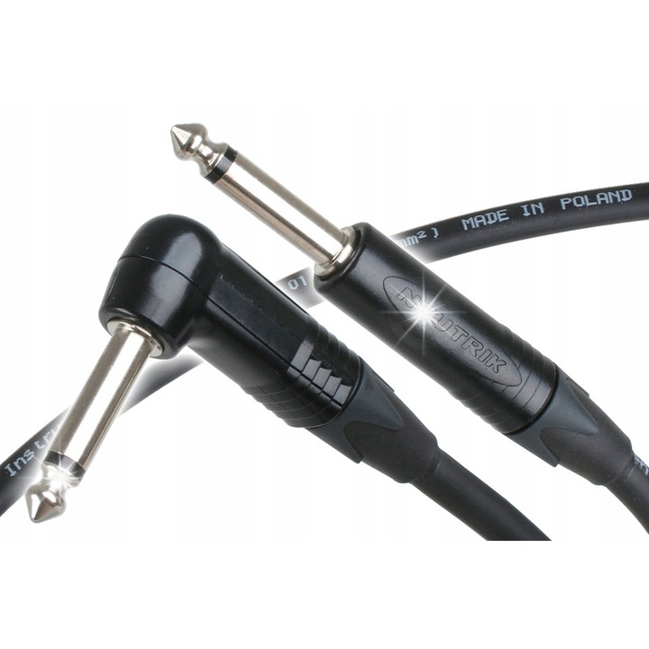 Jack 6,3 mm-es szögletes hangszerkábel basszusgitárhoz 3m Reds Music LIVE