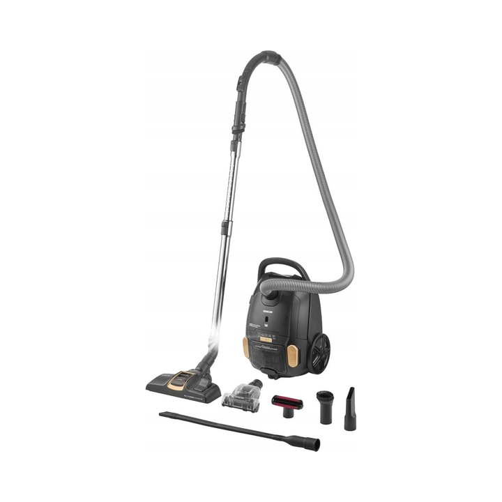 Прахосмукачка с торба Sencor SVC8310BK, 800W, HEPA H13, 68dB, 11м, черна