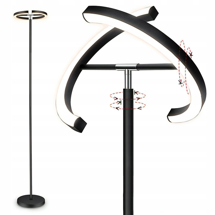 Lampa stand LED, Renew Force, 12W, inaltime 168cm, culoare calda/neutru/rece, cu telecomanda, set complet