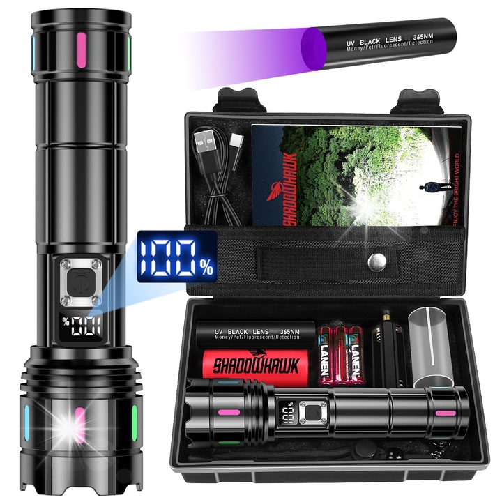 Фенер Shadowhawk 30000 lm LED, с UV, черен