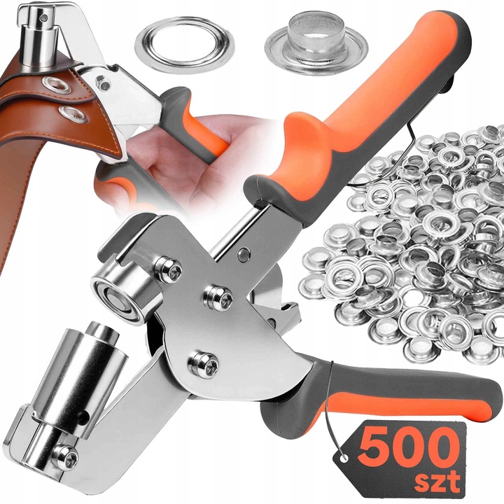 Masina manuala de nituire Renew Force, 500 metalice 10 mm, set pentru banere si plandeci