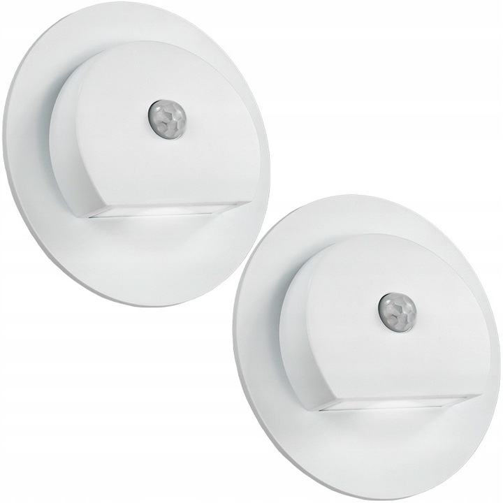 Set 2 Aplice LED Decorya, 1W, 80lm, Alb, 75x75x40mm