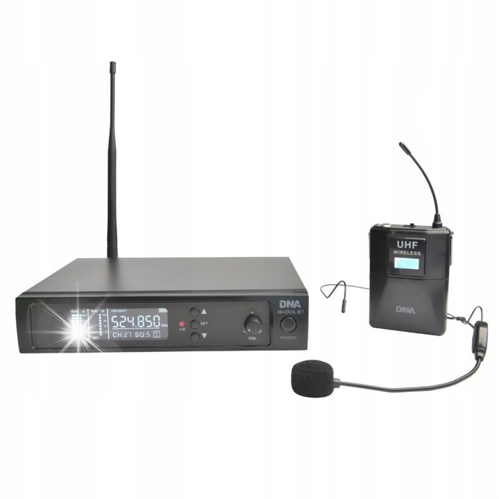 Комплект безжични микрофони с двойна глава DNA, 518-542 MHz, 2 предавателя, 8 часа автономност