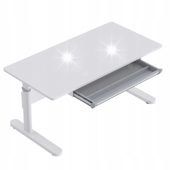 Birou pentru copii, Spacetronik, reglabil, 120x60cm, alb