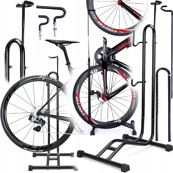 Стойка за съхранение на велосипед Renew Force 3в1, черна, 38x47x120см, пълен комплект