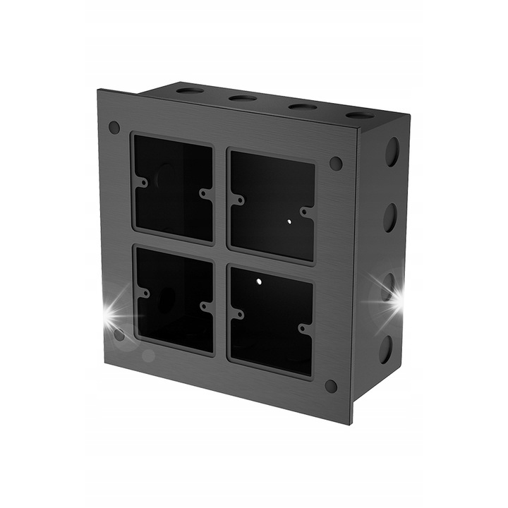 Кутия за монтаж Roxtone, 4 панела, черна, 250x242x105.2mm