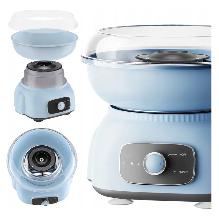 Masina de vata de zahar Renew Force, astronaut, 500W, albastra, 26x23x23cm, set complet