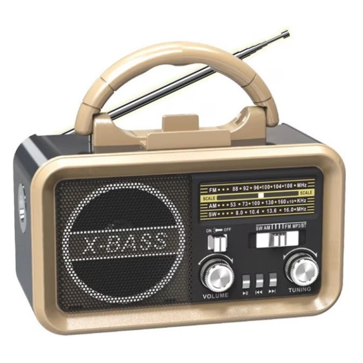 Radio Portabil ROTOSONIC XB 899BT S cu Panou Solar MP3 Bluetooth USB Lanterna si Acumulator