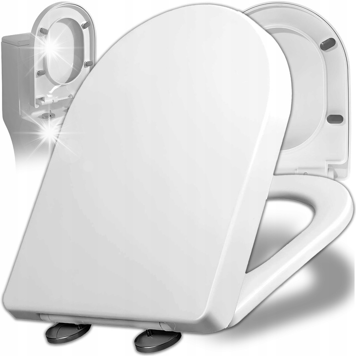 Univerzális WC-ülőke lassú csukódás funkcióval, Renew Force, fehér, 455x360mm, komplett szett tartozékokkal