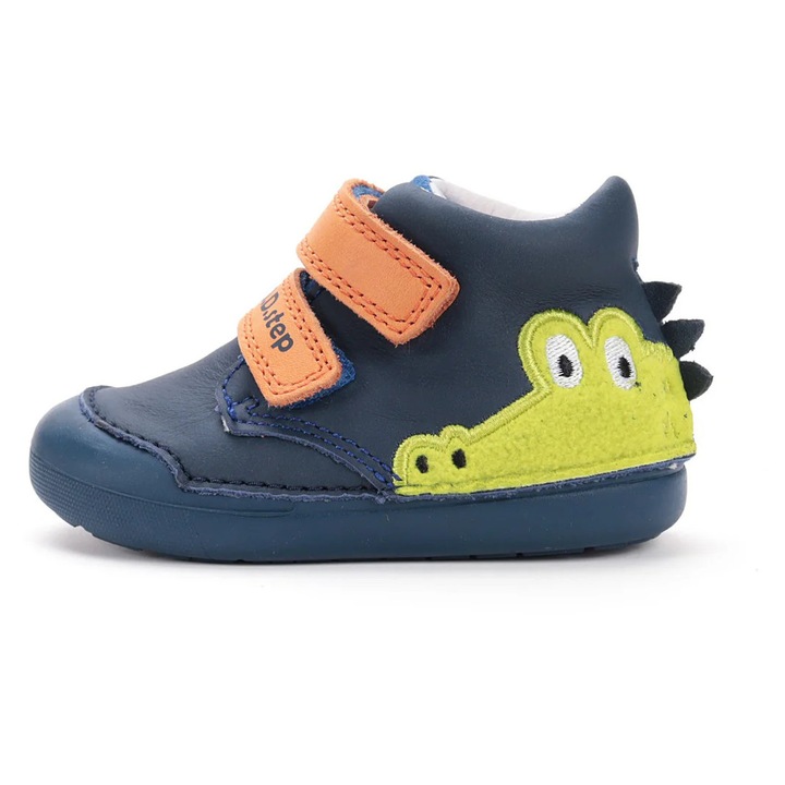 Pantofi copii, DD Step, S066-52509A, Piele naturala, Bermuda Blue cu crocodil, Albastru