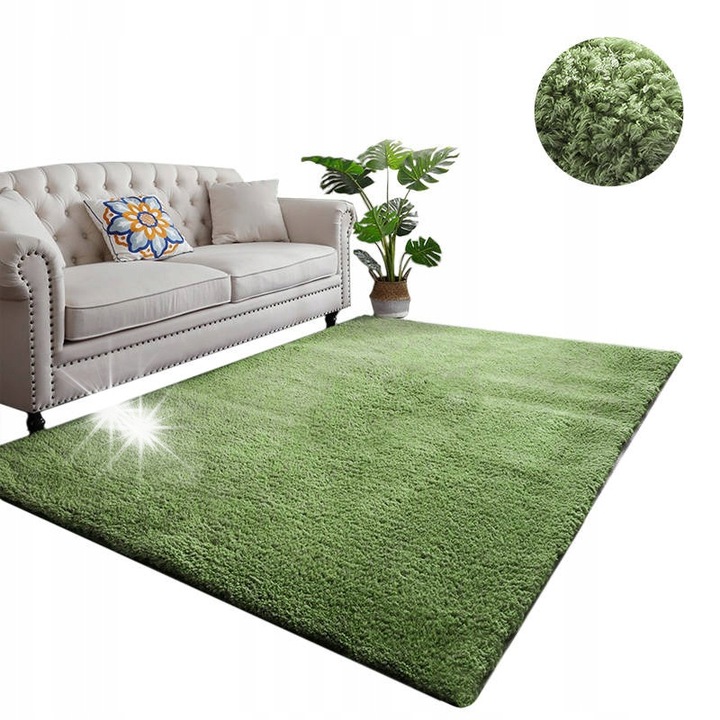 Килим Strado Alpaca 120x170см, зелен, полиестерен материал, антиалергичен, мек