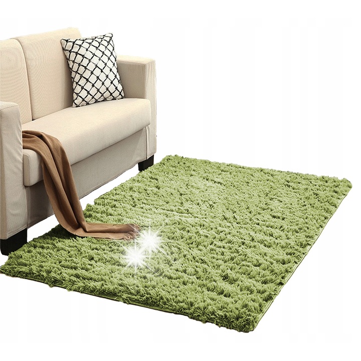 Килим Shaggy Strado 140x200cm GreenGrass, плътен, мек, за интериор
