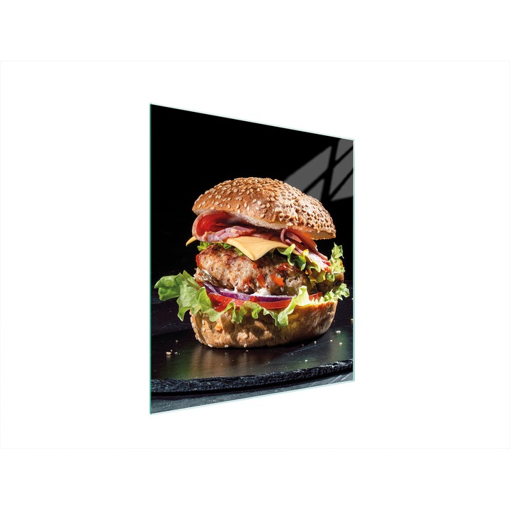 TMK ArtDeko üveg tűzhelyvédő lap, 45x52 cm, többszínű, sokoldalú felhasználás