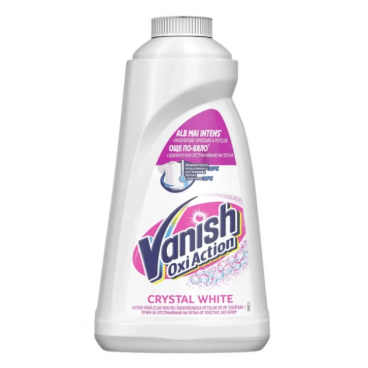 Set inalbitor Vanish Oxi Action White, 1L, protejeaza tesaturile, albul impecabil
