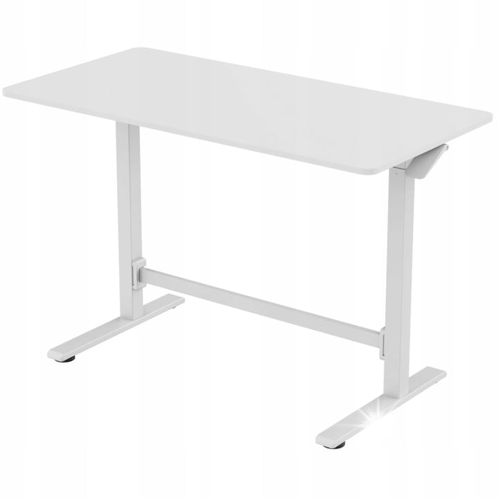 Birou Spacetronik SPEO101, reglabil pneumatic, alb, 120x60cm