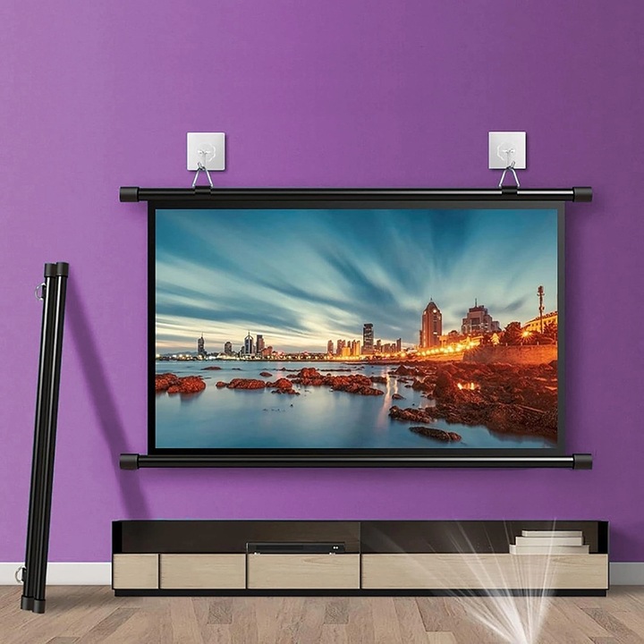 Ecran proiectie Spacetronik 92", manual, 16:9, 4K, 3D