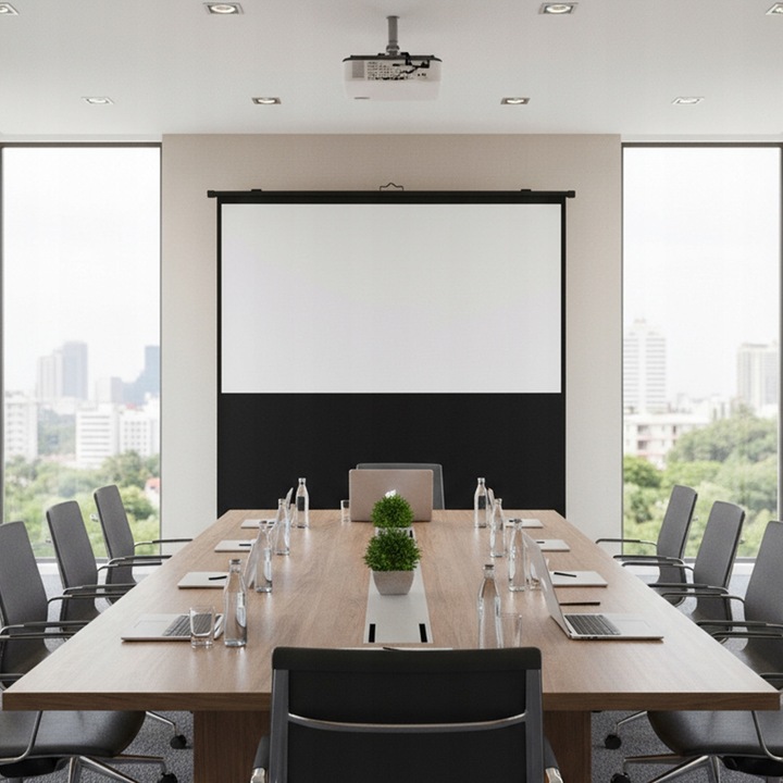 Преносим прожекционен екран 84" 4:3 FULL HD 4K Spacetronik