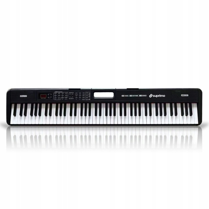 Pian digital educațional Suprimo 88035L, 88 clape, Bluetooth, MP3, negru, 110x21x5,8cm, set complet