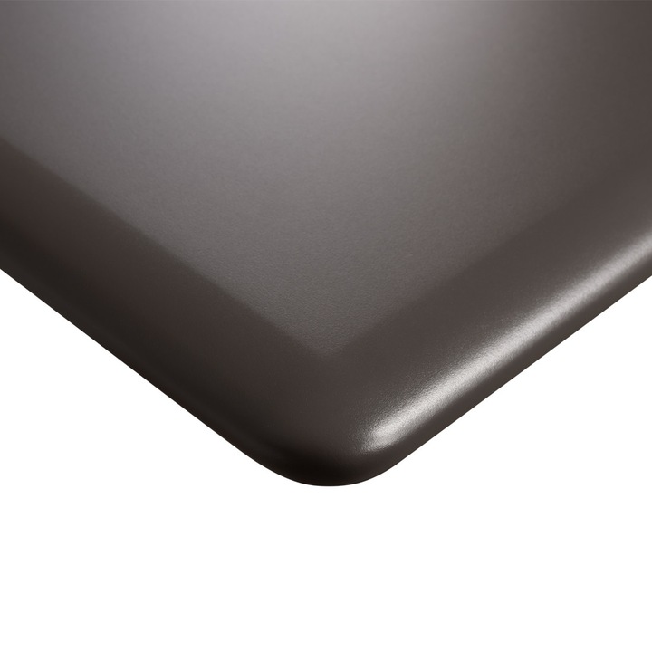 Blat birou rectangular, Iron Grey, 180x80x2,5 cm, cu colturi rotunjite, din MDF, set de birou Spacetronik