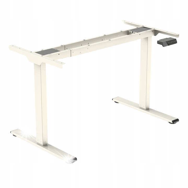 Електрическо бюро Spacetronik, модел Stelaz Biurka, бяло, с регулируем панел, два мотора
