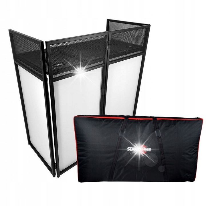 Stand DJ XL Stand4Me, paravánnal és asztallal, 50,8x101,6cm, fekete, 94cm