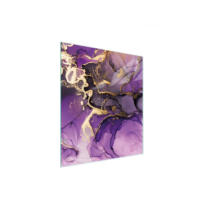 TMK ArtDeko 45x52 cm üveg főzőlap védőlemez, lila, multifunkcionális