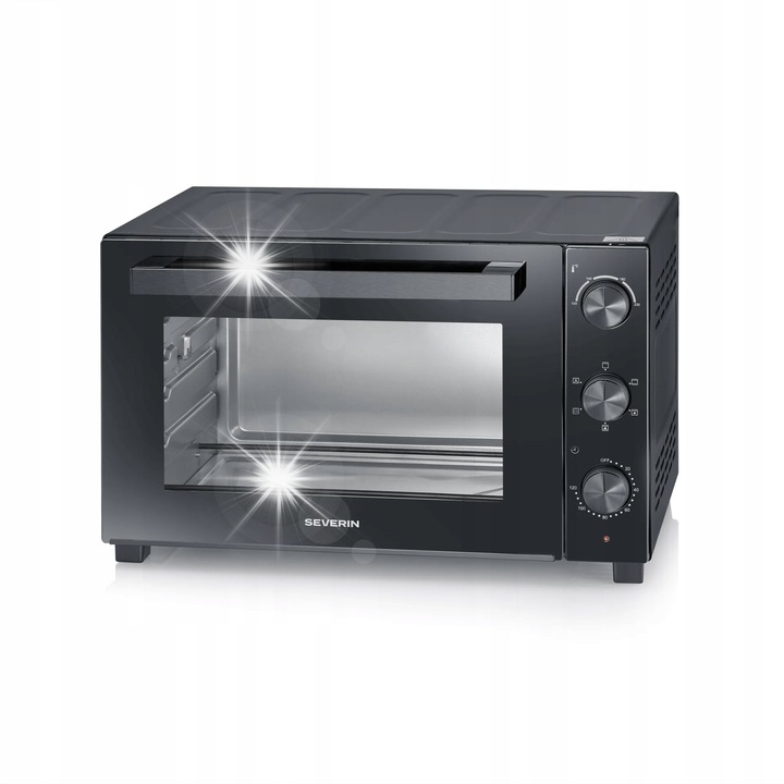 Severin TO2076 elektromos sütő, 46L, 1800W, légkeverés, grill, fekete, 57x40,5x36,5cm