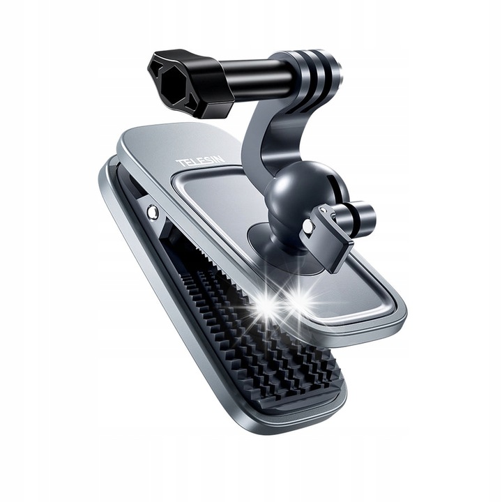 Стойка за спортна камера Telesin, с универсален клипс, въртене на 360°, размери 98x46.6мм, тегло 140г, включен комплект