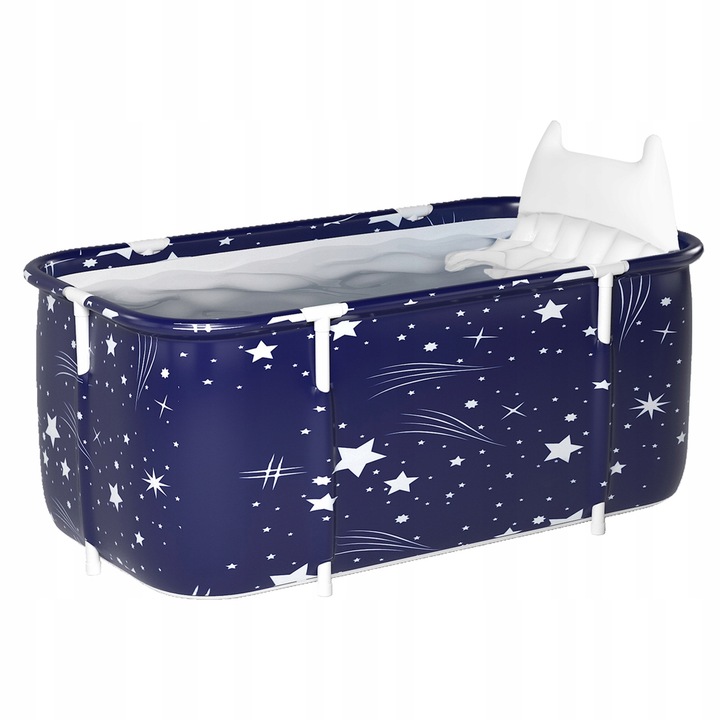 Cada pliabila Sinbide, PVC, albastra, 140x68x47cm, set inclus