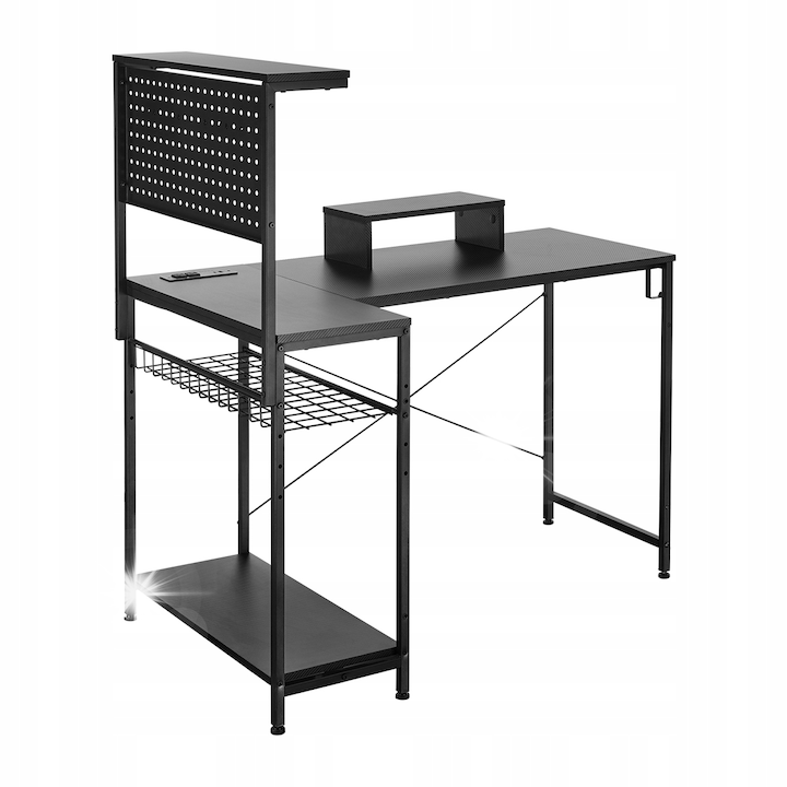 Birou coltar cu raft, Spacetronik, 120x70cm, stil loft