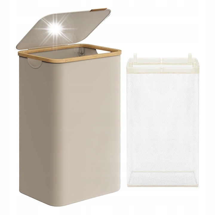 Cos pentru rufe Spacetronik, 90L, pliabil, cu capac