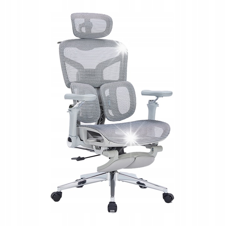 Офис стол Spacetronik, въртящ се, с поставка за крака, сив