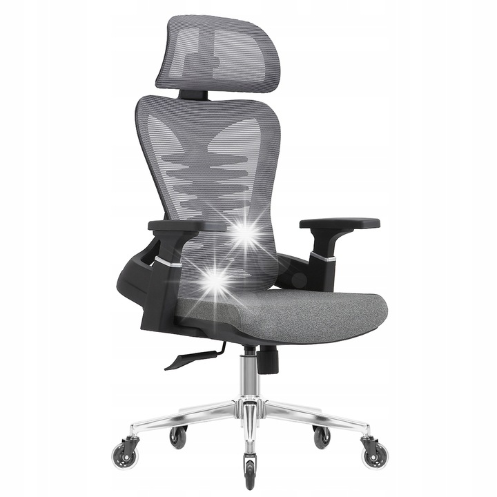 Офис стол Spacetronik, ергономичен, въртящ се, сив