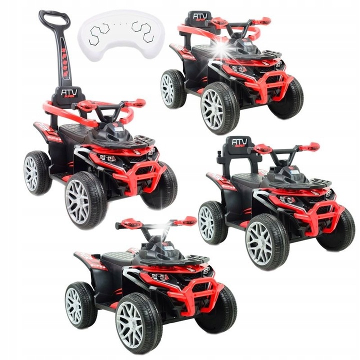 Електрически ATV, Super-Toys, 5 в 1, червен, за деца, с дистанционно/приложение