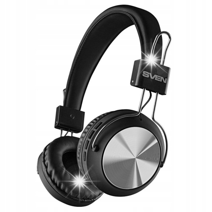 SVEN AP-B370MV vezeték nélküli fejhallgató, mikrofon, bluetooth, fekete, 40mm