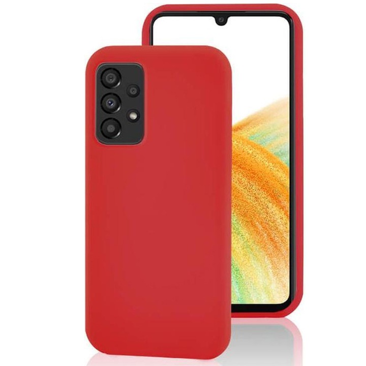 Husa din Silicon pentru Samsung Galaxy A33, Flexibila, Soft & Slim Fit, Rezistenta la Zgarieturi, Finisaj Matte, Rosu