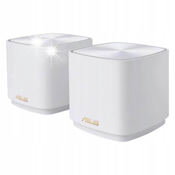 Sistem Mesh Asus ZenWiFi AX Mini (XD4 Plus) set 2 bucati, Wi-Fi 6, 1800 Mbps, alb, 90x90x80mm