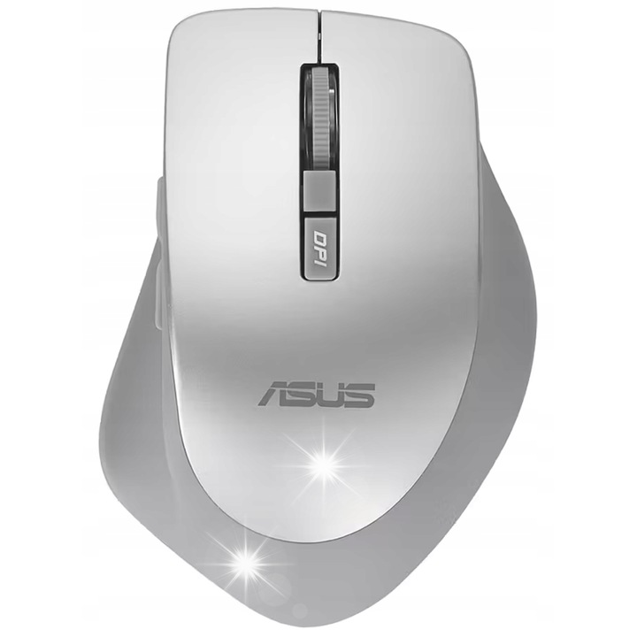 Mouse wireless ASUS WT425, argintie, clic silentios, pentru laptop