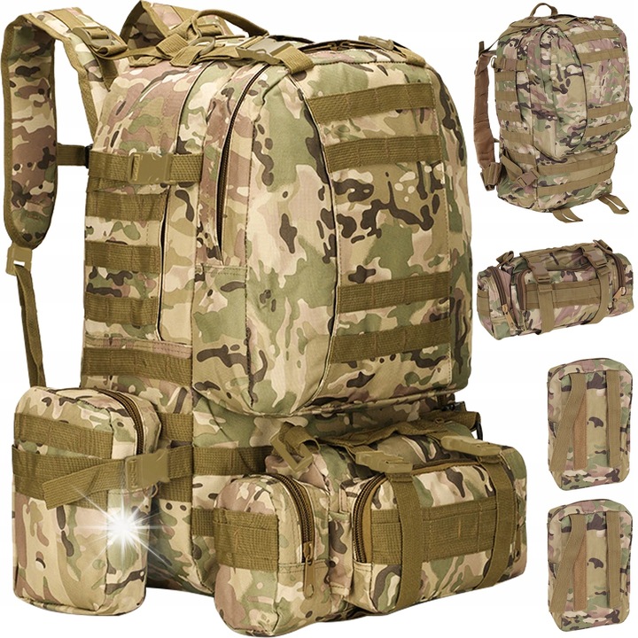 Trizand katonai hátizsák, Moro modell, 45L, 2 rekesz, 3 levehető táska, 50x16x60cm