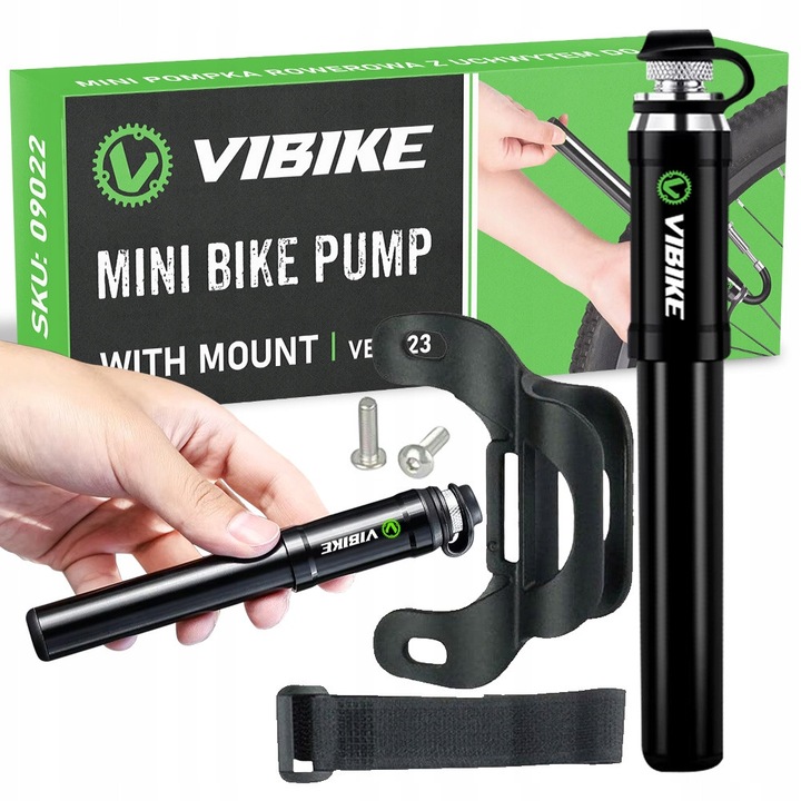 Помпа за велосипед Vibike, мини, 11 бара, 160 PSI, монтаж на рамка, компактна, лека