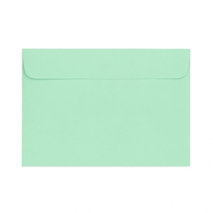 Set 10 Plic NEOPAK pentru invitatii, C6, 114x162 mm, Verde Menta, 120 g/m², autoadeziv, cu deschidere pe latura mare