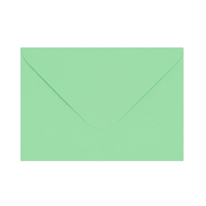 Set 10 Plicuri decorative NEOPAK pentru invitatii C6, 114x162 mm, Verde Menta, 120 g/m², gumata