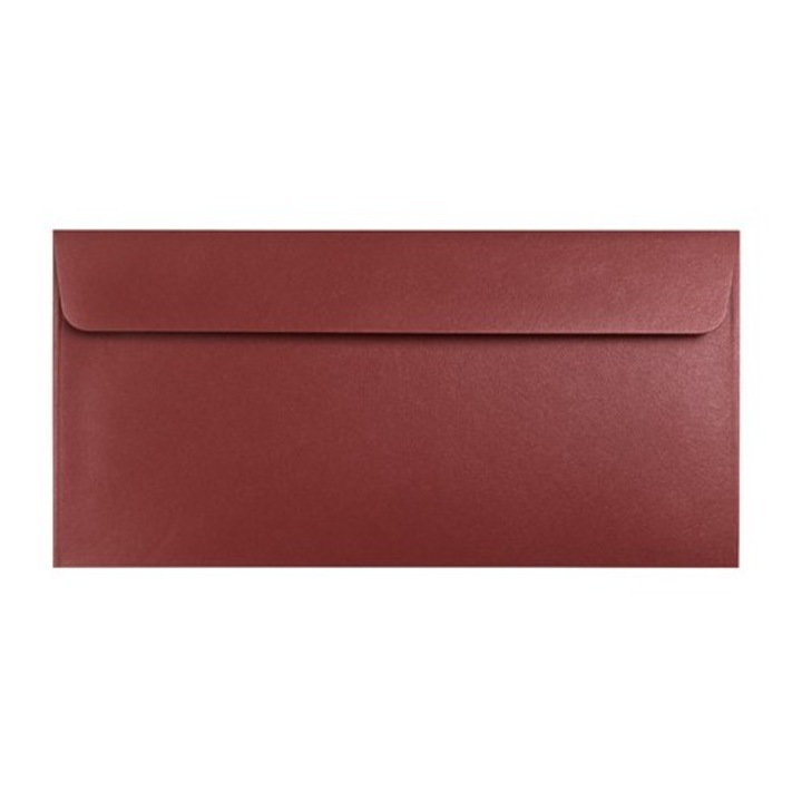 Set 50, Plicuri NEOPAK pentru invitatii DL 110x220mm, Bordeaux Perlat, 120g, autoadeziv