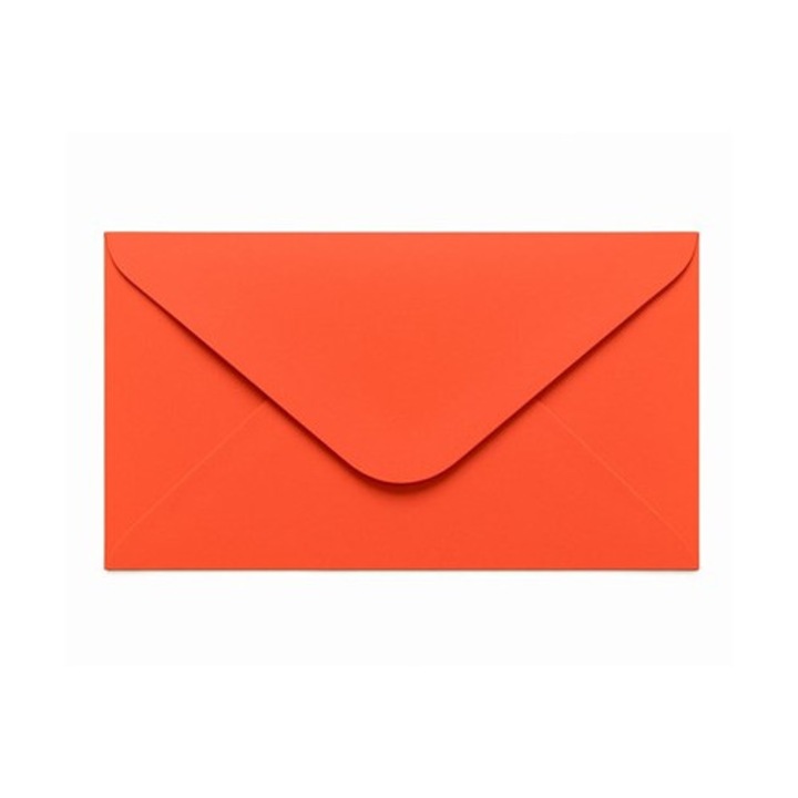 Set 10, Plic NEOPAK pentru invitatii, DL, 110x220 mm, Rosu Coral, cu lipire gumata, 120g